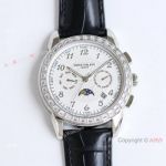 TW Factory Patek Philippe Geneve Complications 9100 White Dial Watches with Baguettes